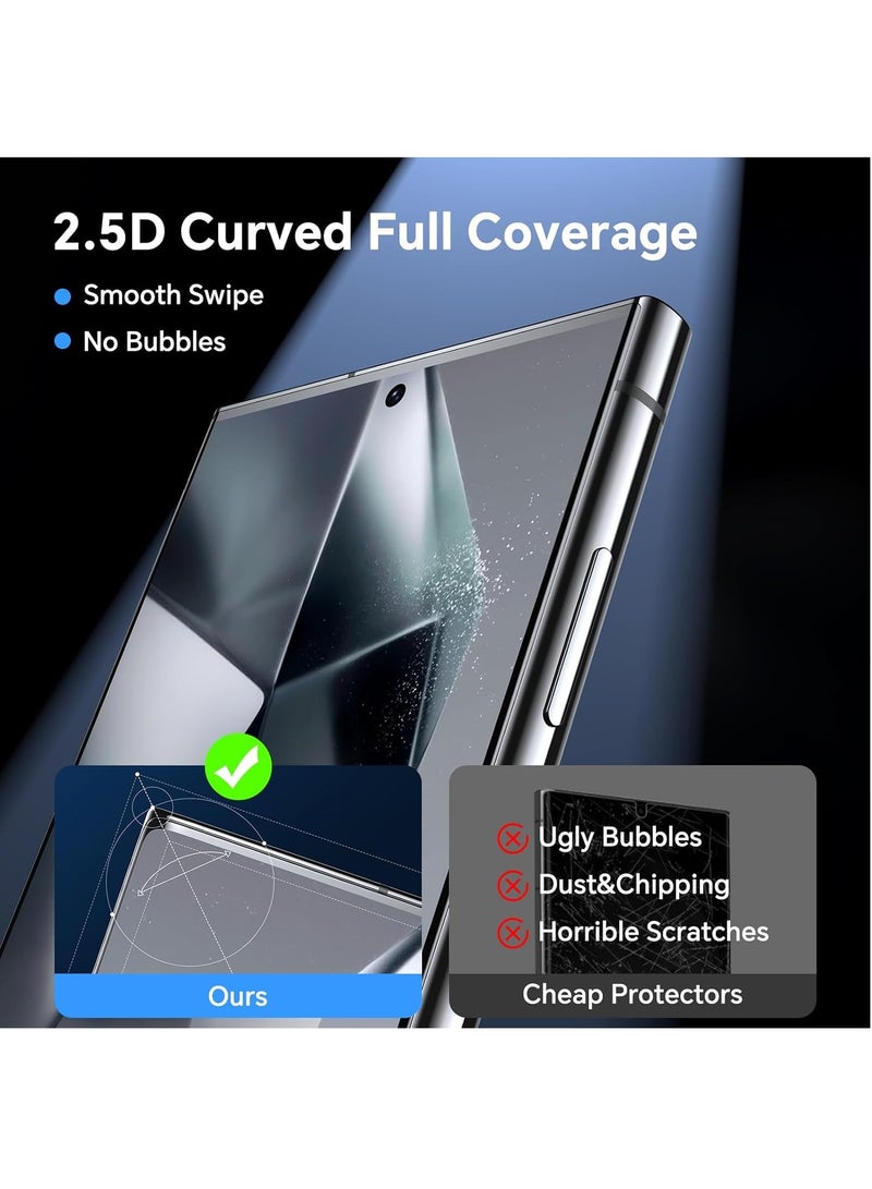 For Samsung Galaxy S24 Ultra Screen Protector, Anti-fingerprint, Anti-oil Stain High-Definition Clear Tempered Glass Film (2 Pack)