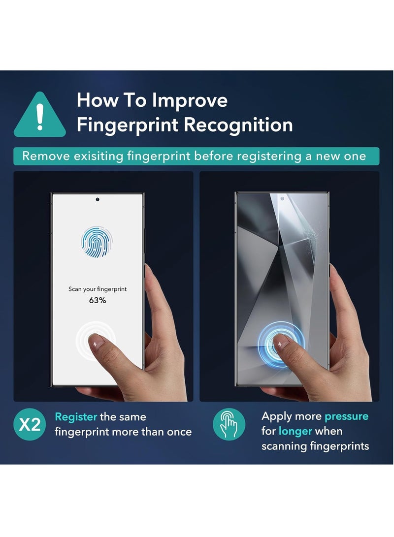 For Samsung Galaxy S24 Ultra Screen Protector, Anti-fingerprint, Anti-oil Stain High-Definition Clear Tempered Glass Film (2 Pack)