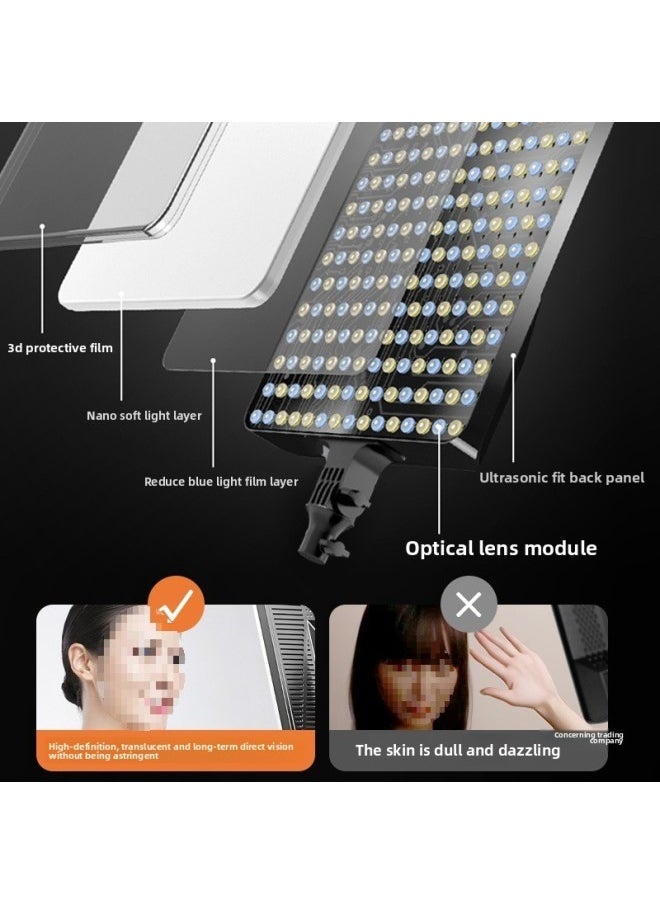 Generic 900w Studio Light Fill Light Photography Photo Anchor Beauty Chin Led Professional Food Light-Specifications:18inch [heart-shaped Flagship Exclusive Model] + 2m Floor-standing Roof Light Bracket  - Image 4