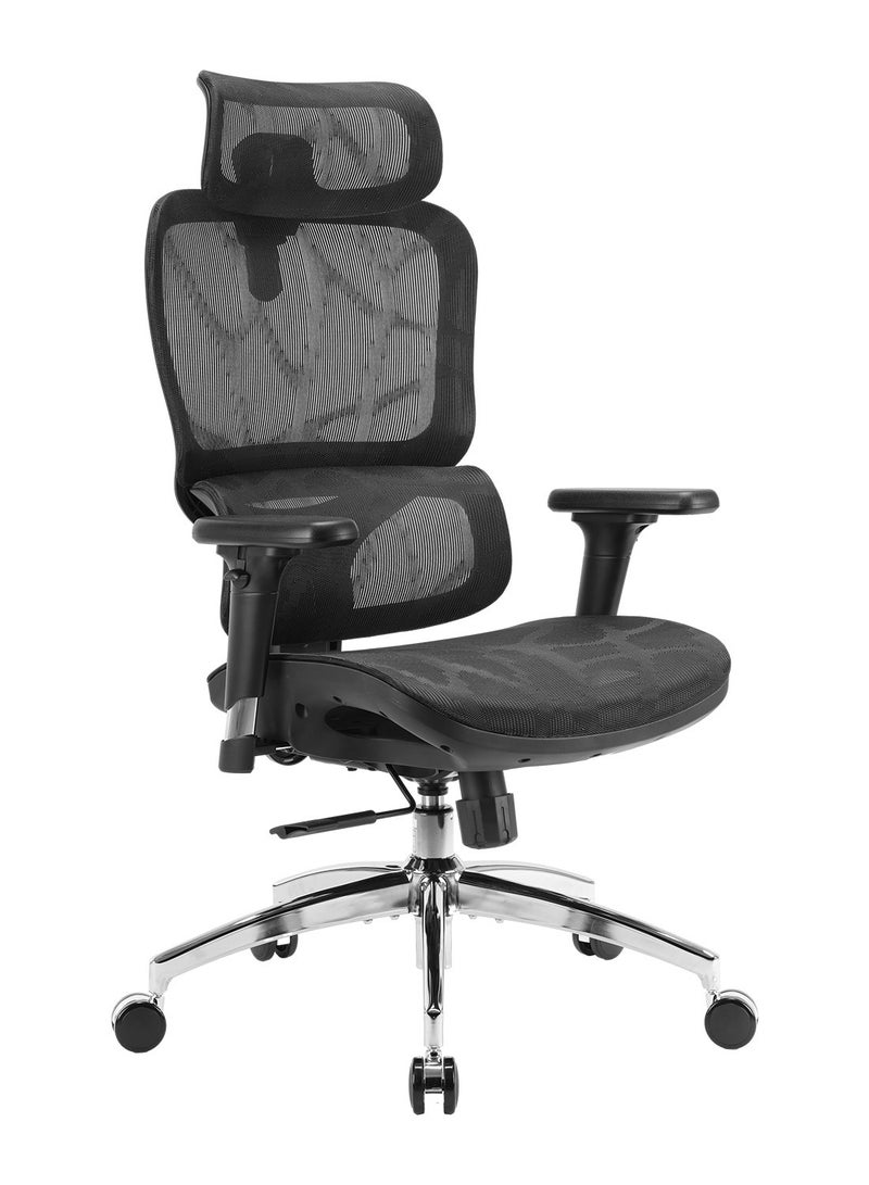 SIHOO M56B Ergonomic Office Chair, High Back Desk, Lumbar Support, Swivel Computer Task Chair with Adjustable Headrest, Tilt Function,Black - Image 1