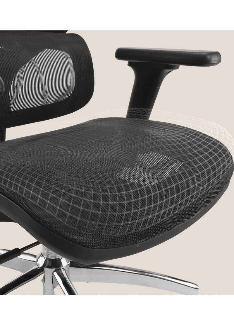 SIHOO M56B Ergonomic Office Chair, High Back Desk, Lumbar Support, Swivel Computer Task Chair with Adjustable Headrest, Tilt Function,Black - Image 5