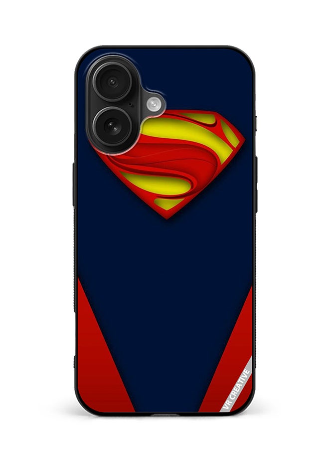 Protective Case Cover For Apple iPhone 16 Superman Design Multicolour