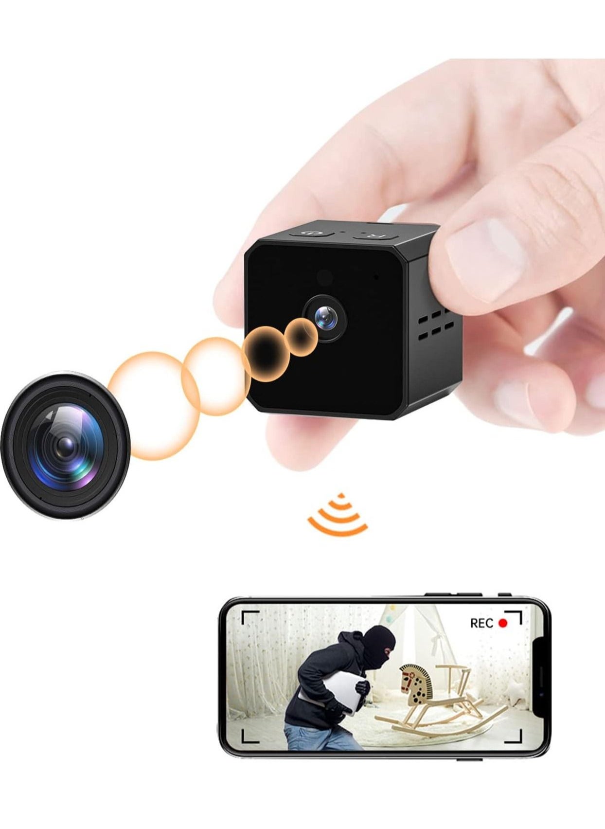 Mini spy camera with audio and video recording top