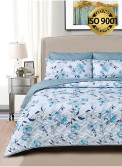 Master Home Textile 6Piece Microfiber Floral Bedspread Set Fits 200 x 200 cm Double Size Bed King Size Compressed Comforter Set Elmira Series  - Image 1