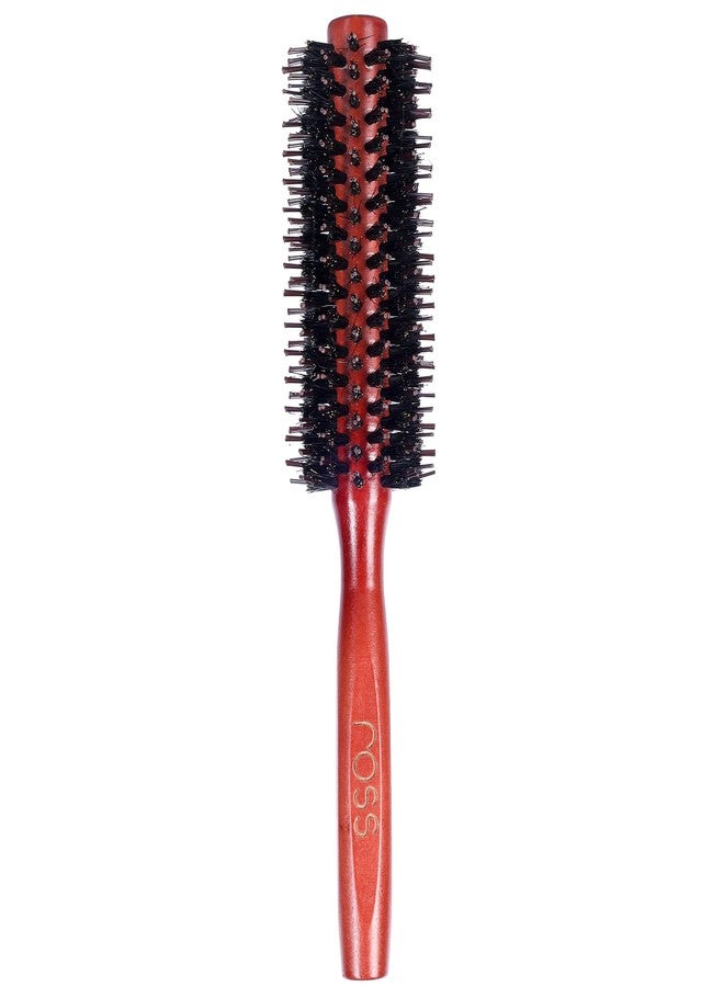 Ross Round Hair Brush with Natural Boar Bristles & Nylon Pins | Professional Blow Dry Styling Brush for Volume, Curl & Shine | Frizz Control | Wooden Handle | For Men & Women - Image 1