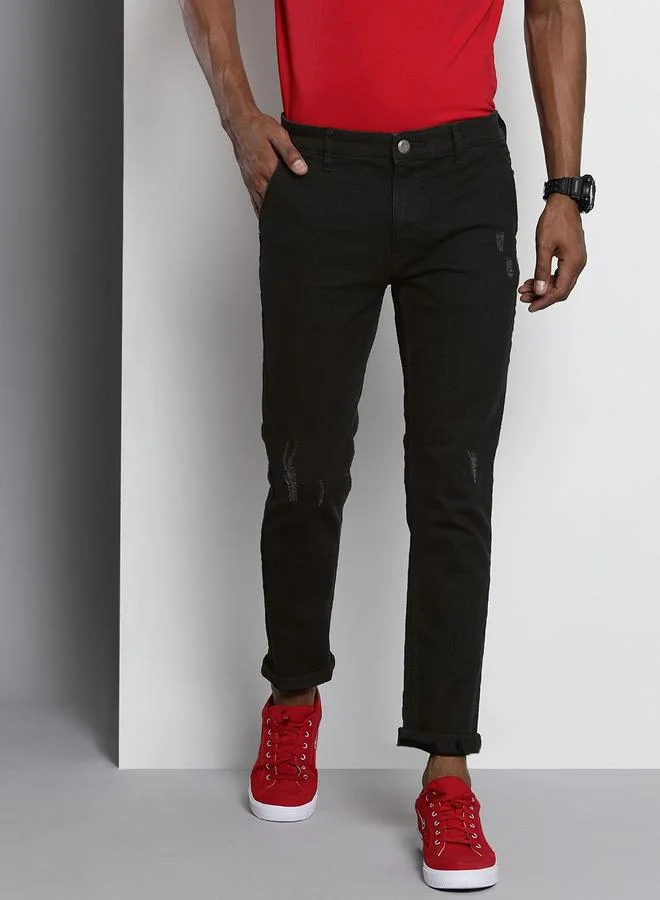 The Indian Garage Co Men Mid Rise Light Distressed Jeans