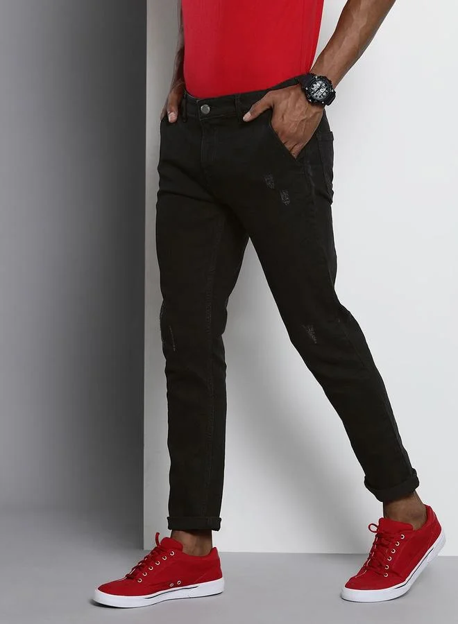 The Indian Garage Co The Indian Garage Co Men Mid Rise Light Distressed Jeans