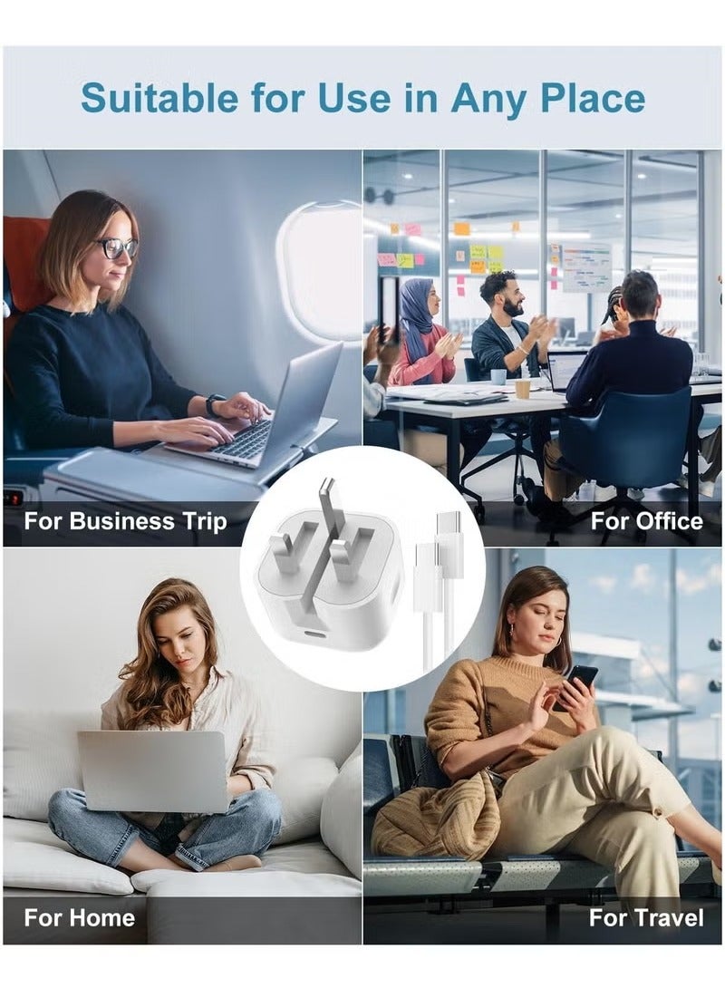 For iPhone 15 Pro Max Charger With USB C Port 20 Watt with 1M iPhone Fast Charging Cord Type C to C for iPhone 16 Pro max/16 Pro/16 plus/16，iPhone 15 Pro max/15 Pro/15 plus/15, Samsung S24 and all U - Image 5