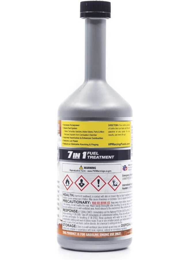 VP Racing 2848 مضاف 7 في 1 معالجة الوقود زجاجة سعة 16 أونصة مضاف غاز للسيارات والشاحنات وسيارات الدفع الرباعي والدراجات النارية أي محرك غاز 2 دورة أو 4 دورات عبوة واحدة - Image 2