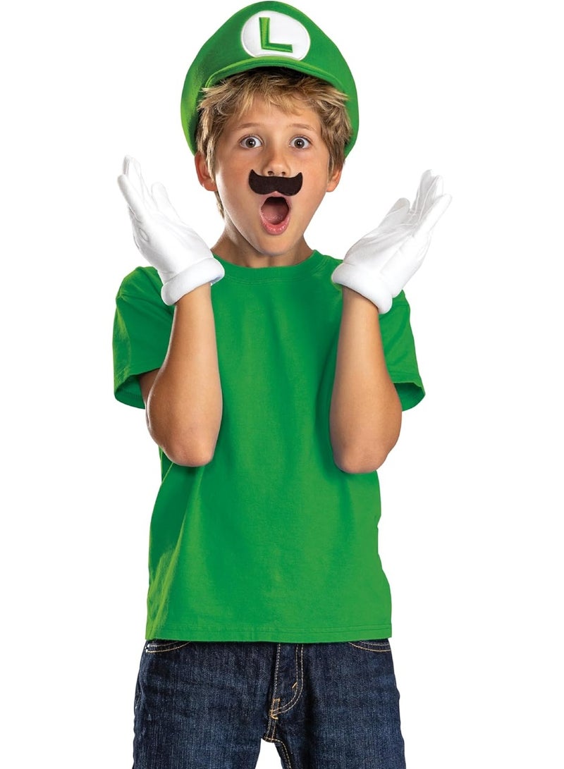 Disguise Luigi Elevated Child Accessory Kit Costume, One Size Child - Image 1