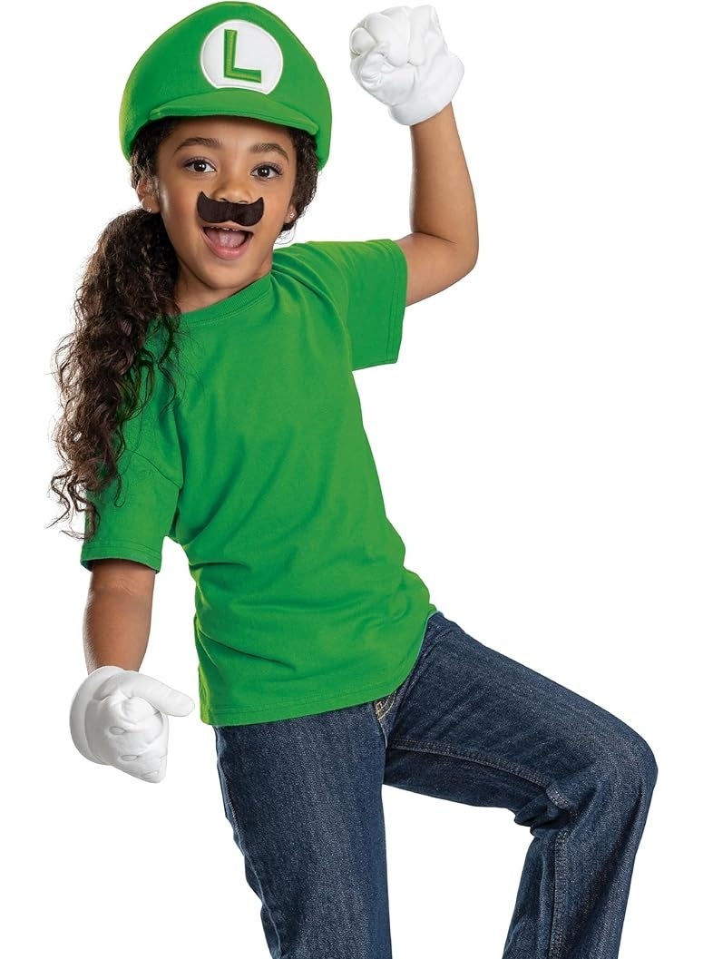 Disguise Luigi Elevated Child Accessory Kit Costume, One Size Child - Image 3