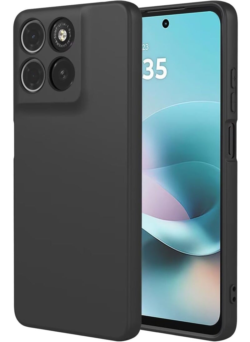 بارالونا جراب لهاتف Motorola G67/G77 - غطاء حماية نحيف وخفيف الوزن بلمسة نهائية غير لامعة، مضاد لبصمات الأصابع والخدوش، مع حماية دقيقة لفتحة الكاميرا، غطاء خلفي فائق النحافة ومقاوم للعرق - أسود - Image 1