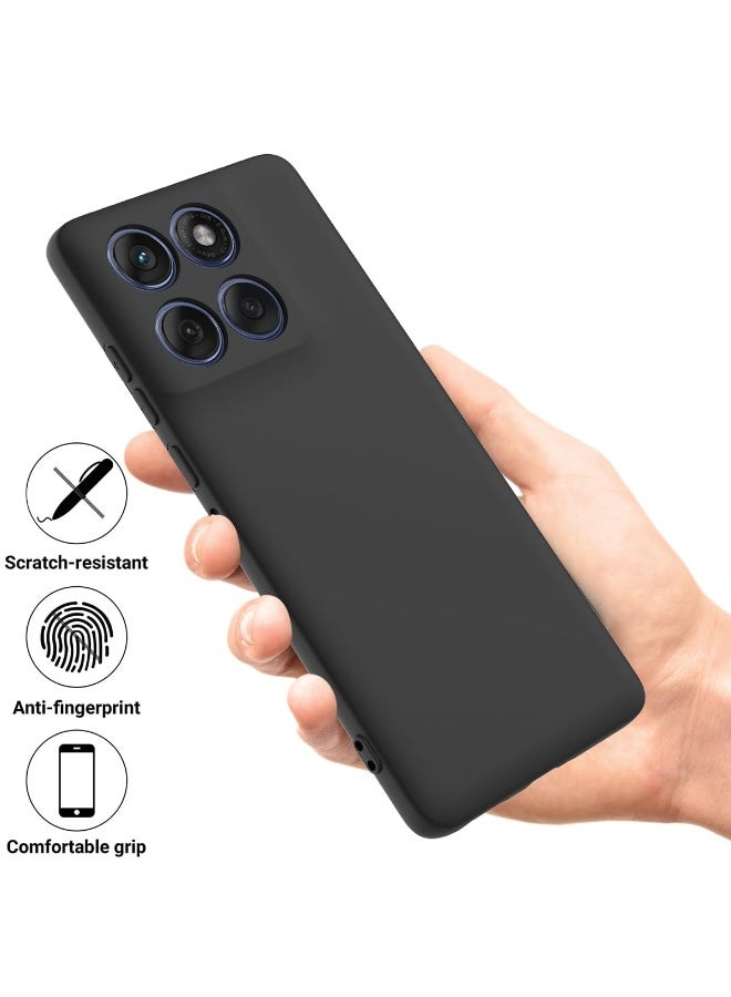 بارالونا جراب لهاتف Motorola G67/G77 - غطاء حماية نحيف وخفيف الوزن بلمسة نهائية غير لامعة، مضاد لبصمات الأصابع والخدوش، مع حماية دقيقة لفتحة الكاميرا، غطاء خلفي فائق النحافة ومقاوم للعرق - أسود - Image 2