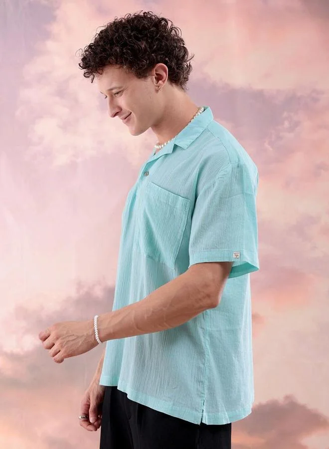 The Indian Garage Co The Indian Garage Co Men Green Relaxed Fit Resortwear Shirt