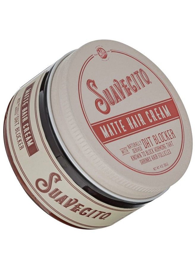 SUAVECITO Pomade Matte Hair Cream With Dht Blocker For Hair Regrowth Low Shine Light Hold For Styling Thinning Hair To Look Thick & Full With Volume  - Image 1