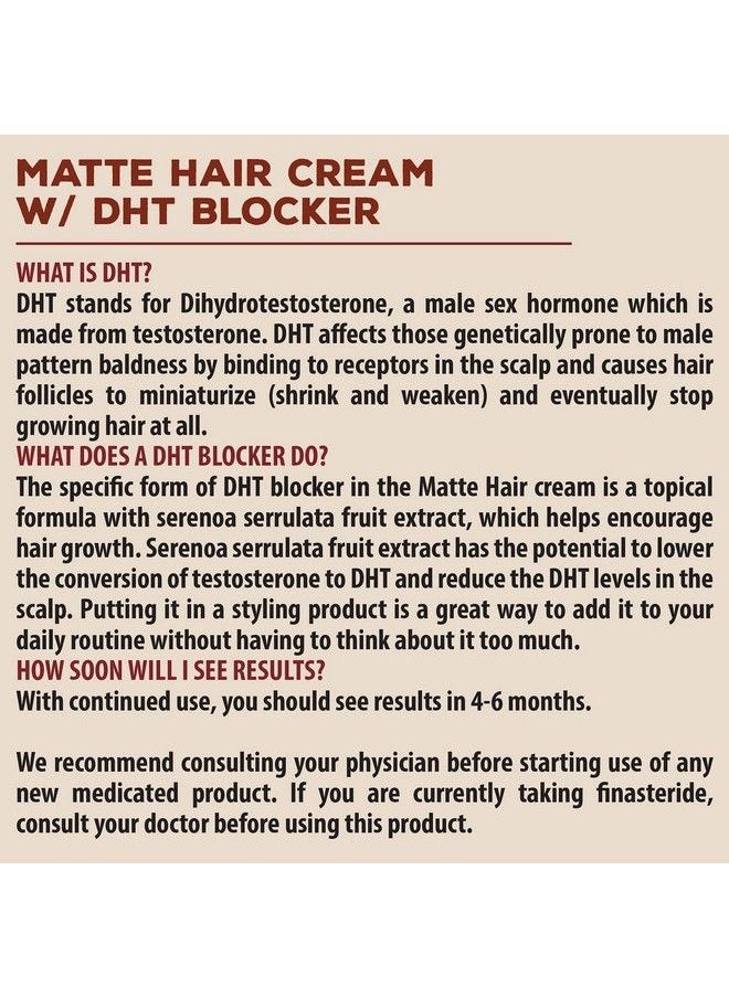 SUAVECITO Pomade Matte Hair Cream With Dht Blocker For Hair Regrowth Low Shine Light Hold For Styling Thinning Hair To Look Thick & Full With Volume  - Image 4