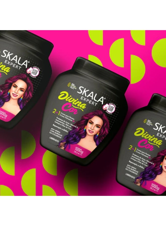 سكالا Expert Divina Cor Conditioning Cream | Ideal for Smooth, Frizzy, Dry, Curly, Oily, Weak & Damaged Hair - Image 3