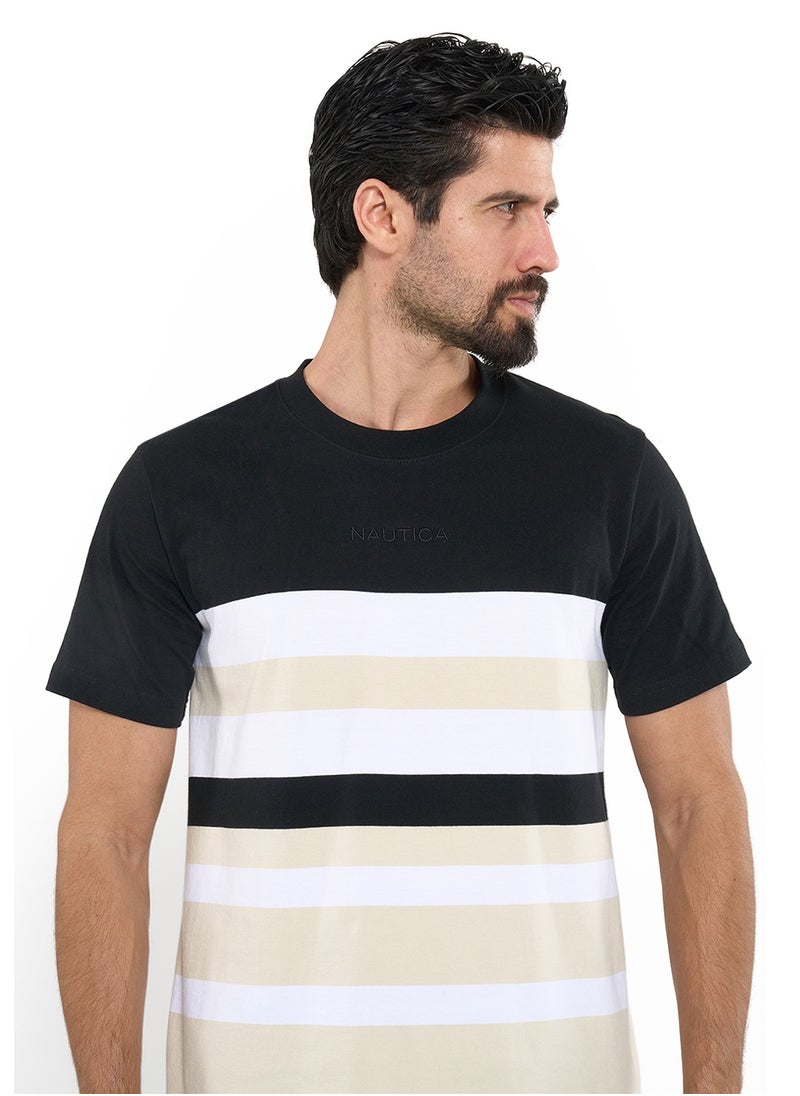 NAUTICA Contrast Striped Regular Fit Premium Cotton Crew Neck T-shirt  - Image 5