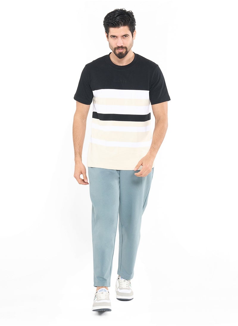 NAUTICA Contrast Striped Regular Fit Premium Cotton Crew Neck T-shirt  - Image 4