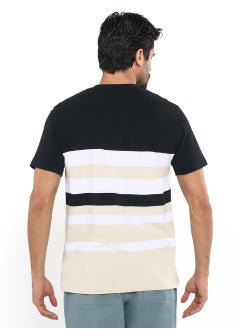 NAUTICA Contrast Striped Regular Fit Premium Cotton Crew Neck T-shirt  - Image 3