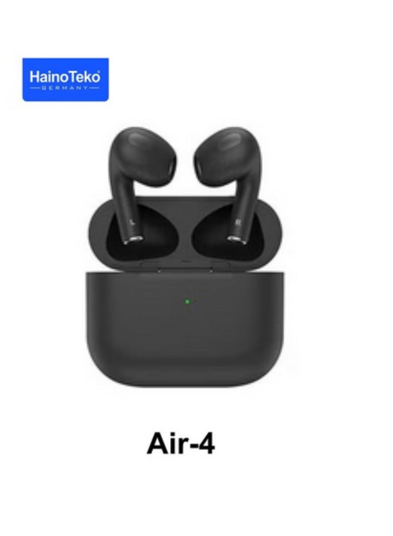 Haino Teko Haino Teko Air 4 Wireless Bluetooth Earphones with Deep Bass Sound Quality – Multifunctional Touch Control, Auto Pairing, Long Battery Life, Comfortable Fit – Compatible with All Android & iOS Smartphones, Tablets, Laptops & Bluetooth Devices – Sleek and Portable Design - Image 1