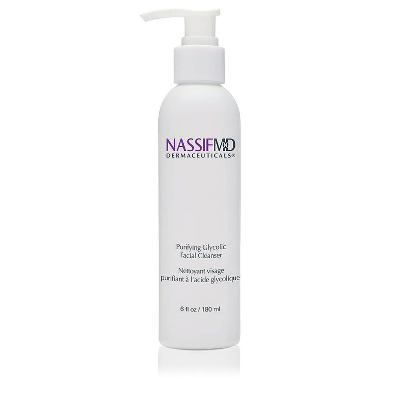 NassifMD Glycolic Acid Face Wash, Hydrating Facial Cleanser, Anti aging Face Wash, Glycolic cleanser for Face for Wrinkles and Fine Lines, Evens Skin Tone, Glycolic Face Wash - Image 1