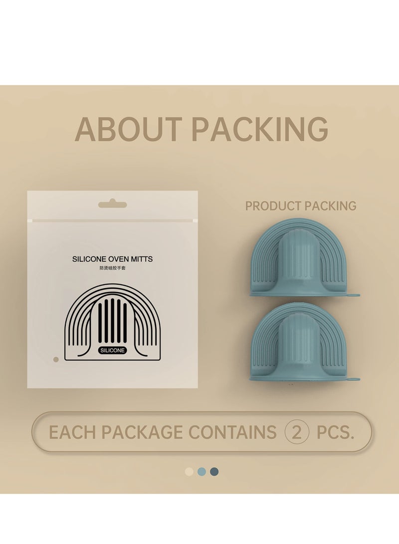 KASTWAVE 2 Sets Mini Oven Gloves, Silicone Oven Mitts Heat Resistant, for Cooking and Baking from Hot Plate Pot Dish and Bowl - Image 4