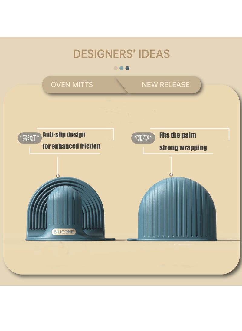 KASTWAVE 2 Sets Mini Oven Gloves, Silicone Oven Mitts Heat Resistant, for Cooking and Baking from Hot Plate Pot Dish and Bowl - Image 3