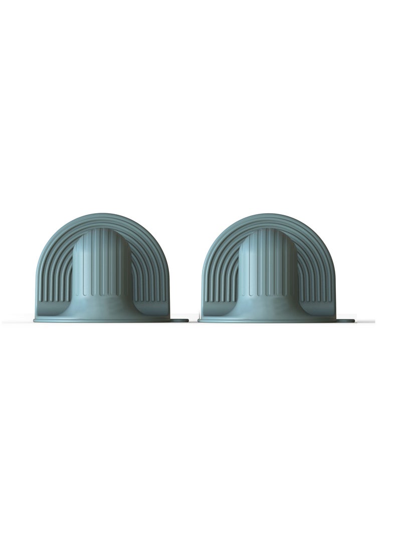 KASTWAVE 2 Sets Mini Oven Gloves, Silicone Oven Mitts Heat Resistant, for Cooking and Baking from Hot Plate Pot Dish and Bowl - Image 1