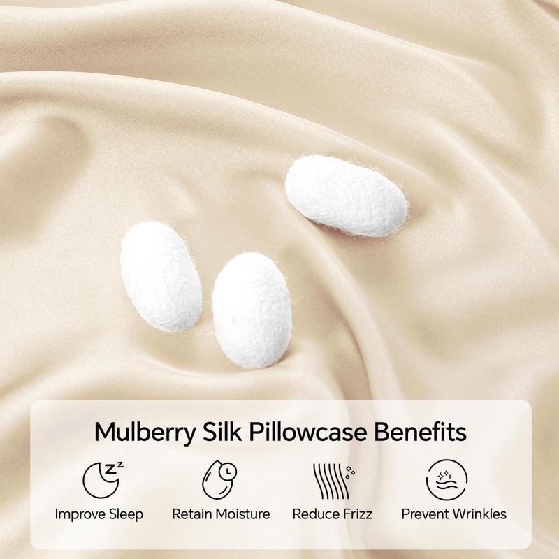 INFIIXSO Body Pillow Cover with Zipper  Luxury Mulberry Silk Long Body Pillow Case 20x54 Inches  Ultra Smooth and Soft Cooling Body Pillow Pillowcase  Gift for Women  Men(Ivory) - Image 2