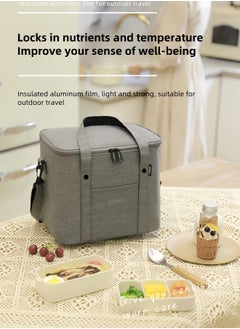 Invite.I New Large Capacity Insulation Bag, Lunch Bag, Bento Insulated Cationic Lunch Box，Portable Hand-Held Ice Bag, Outdoor Picnic Bag, Waterproof Lunch Bag, Lunch Box Bag - Navy Blue , 27.5*24*19.5 CM  - Image 2