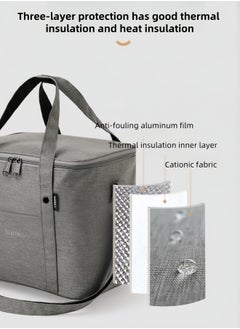 Invite.I New Large Capacity Insulation Bag, Lunch Bag, Bento Insulated Cationic Lunch Box，Portable Hand-Held Ice Bag, Outdoor Picnic Bag, Waterproof Lunch Bag, Lunch Box Bag - Navy Blue , 27.5*24*19.5 CM  - Image 4