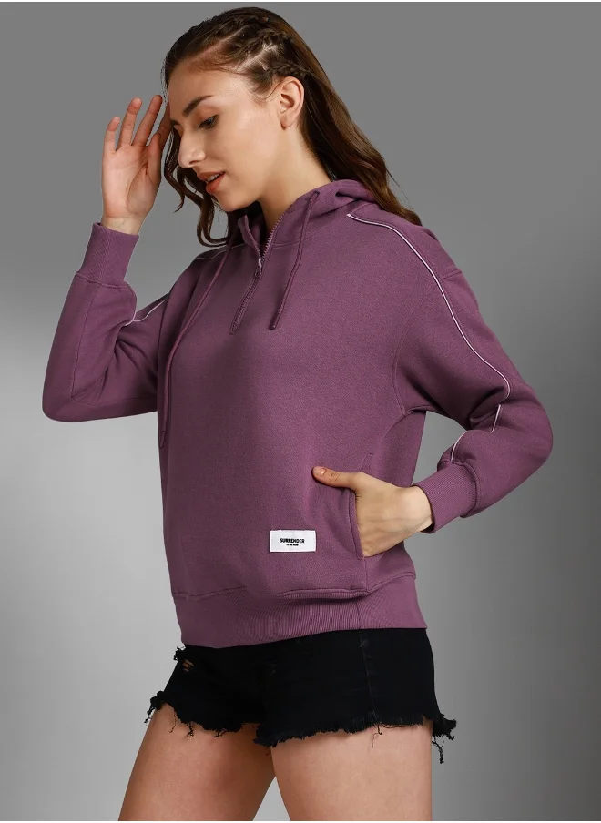 هاي ستار Women Purple Sweatshirt