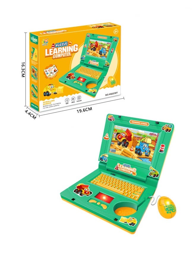 Lasola Early Development Toy for Toddlers,Educational Laptop Computer Toy with Mouse, Sounds Musical,Kids Learning Pretend Computer, English Learner Early Educational Study Laptop, Kids Learn and Educational Toys for Ages 1+ Boys Girls (Green) - Image 2