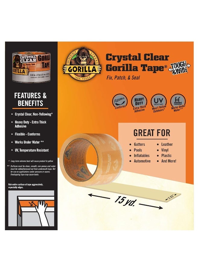 Gorilla - Gorilla Crystal Clear Repair Duct Tape Tough & Wide - Image 1