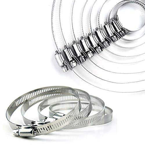 ISPINNER 12pcs 304 Stainless Steel Adjustable 27-102mm Range Worm Gear Hose Clamps Assortment Kit 2 Inch, 3 Inch, 4 Inch (Silver) - Image 4