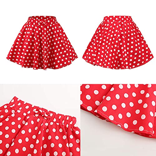 J·E Sterguard Girls Red Polka Dot Mini Skirt, Full Round Skirts with Large Swing,Stretch Waist Girls Skirts Full Circle Skater Skirt Suitable for Party or Sport 10-12Years 1333-10-5 - Image 5