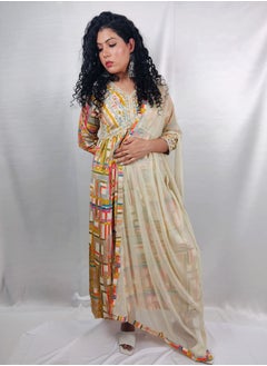 PRIYA’S PANACHE PRIYA'S PANACHE Multicolor Alia Cut Heavy Rayon Kurta Pant Dupatta Set - Designer Festival Traditional Ethnic Indian Partywear for Women  - Image 2