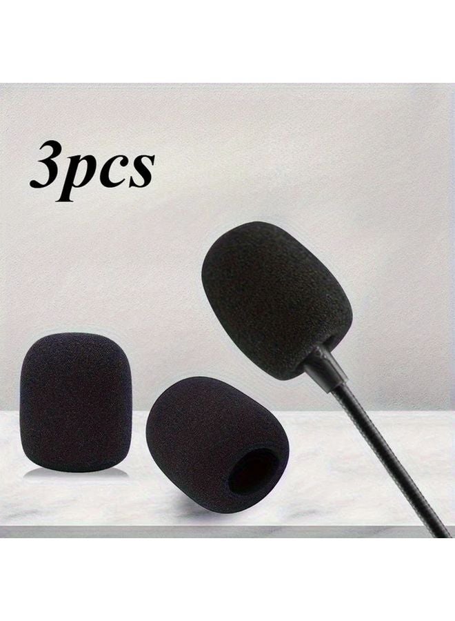 3pcs Black Windproof Pop Filter Microphone Cover Honeycomb Design Anti Splash - Image 1