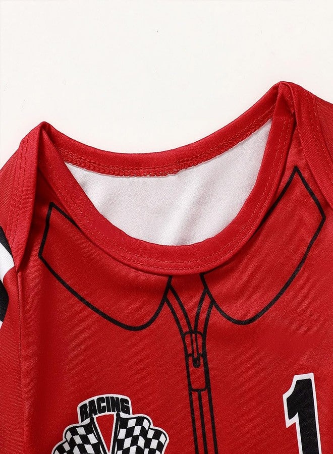 Happidoo Baby Boy 1st Birthday Outfit One Year Old Birthday Clothes Boy Race Car Driver Bosysuit (Red,12-18 Months) - Image 5