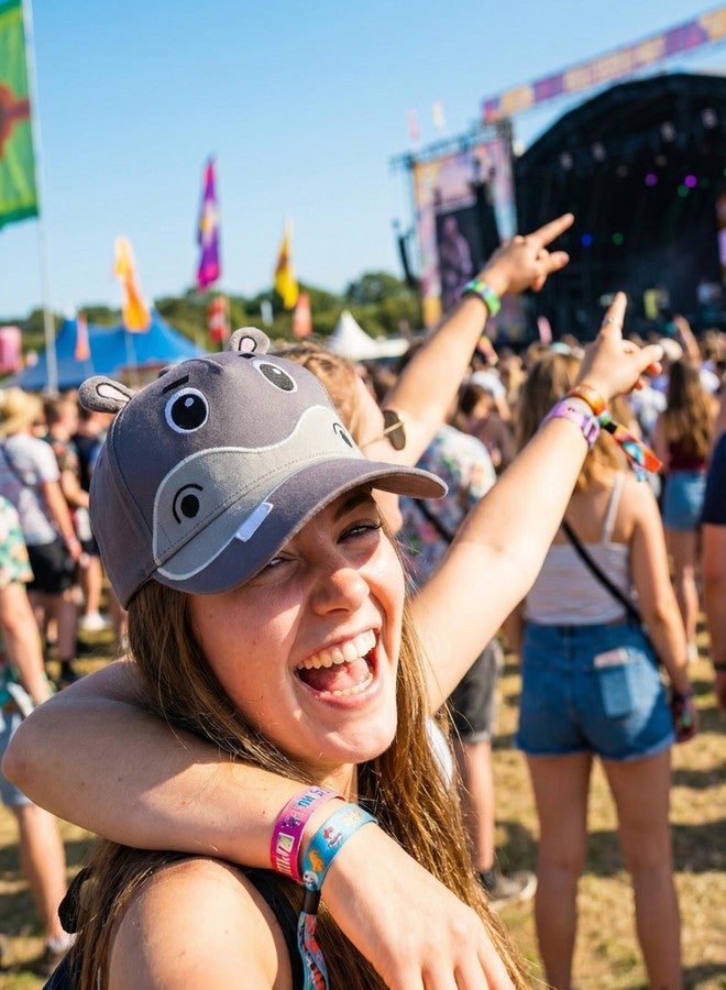 INNObeta Hippo Gifts for Women, Cute & Funny Hippopotamus Baseball Cap with Ears, Adjustable Embroidered Hat, Unique Animal Lover Gift Grey - Image 3