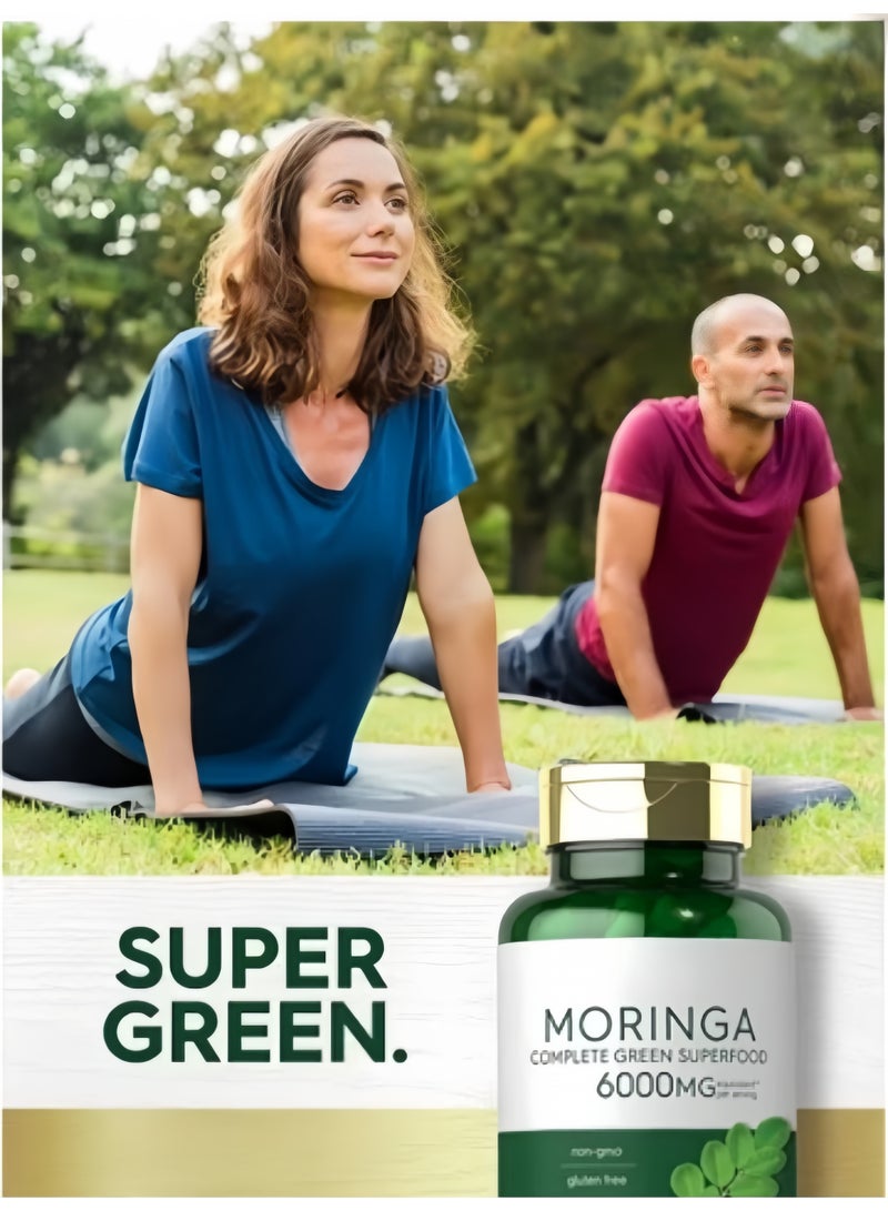 Moringa Oleifera Capsules 6000mg, 180 Count Complete Green Superfood, Quick Release Herbal Supplement, Non-GMO, Gluten Free, Soy Free, Lactose Free, No Artificial Additives, Antioxidant & Energy Support for Daily Wellness - Image 5