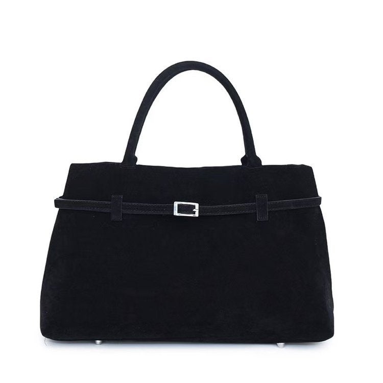 Retro Nubuck Leather Handheld Tote Bag For Women Trendy Large-Capacity Commuter Shoulder Bag Armpit Bag - Image 1