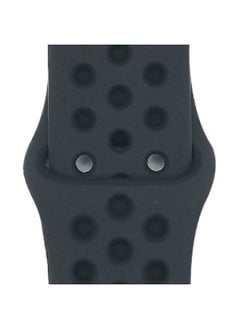 Suitable For Apple Two-color Silicone Nike Strap Nike Hole Apple Iwatch Breathable Sports Watch Strap-Color:2 Dark Gray + Black-Specifications:38/40/41mm-L