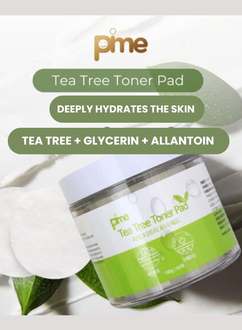 pime Korean Tea Tree Toner Pads 180g x2 – For Acne-Prone, Sensitive, Red & Irritated Skin, Soothing, Hydrating, Pore-Cleansing & Redness Relief - Image 2