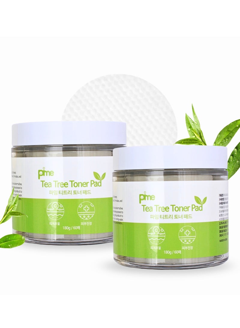 pime Korean Tea Tree Toner Pads 180g x2 – For Acne-Prone, Sensitive, Red & Irritated Skin, Soothing, Hydrating, Pore-Cleansing & Redness Relief - Image 1