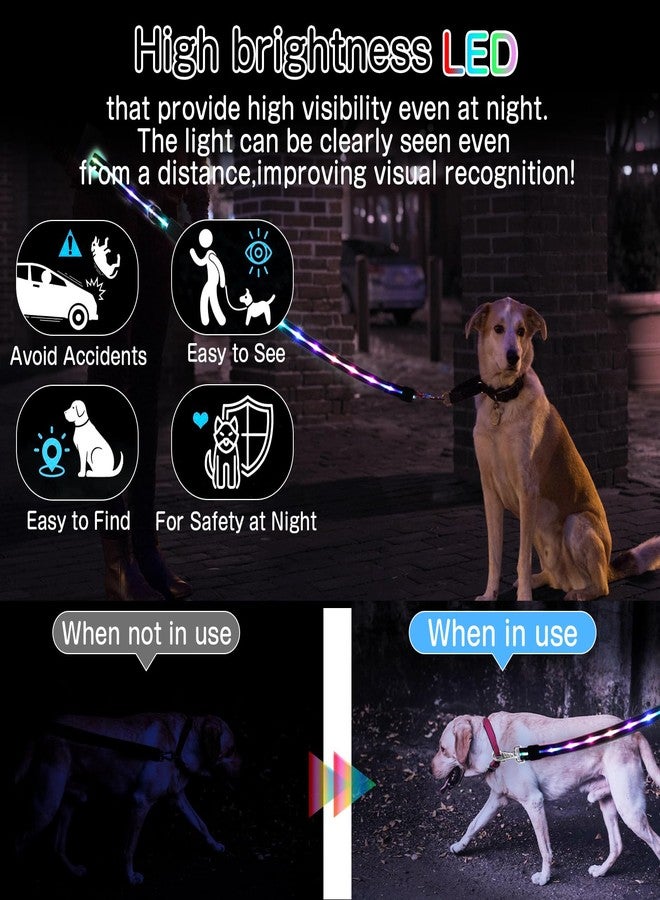 طوق كلاب مضيء بطول 4 أقدام مزود بإضاءة LED، 12 وضع إضاءة، قابل لإعادة الشحن - طوق مضيء بطول 4 أقدام للمشي الليلي بأمان، يتوهج في الظلام، طوق سيليكون للكلاب الصغيرة والمتوسطة والكبيرة. - Image 3