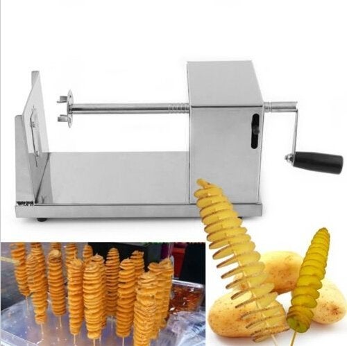 TechTongda Tornado Potato Spiral Cutter Manual Stainless Steel Twisted Potato Slicer Cutter French Fry for Potatoes Carrots Vegetables - Image 5