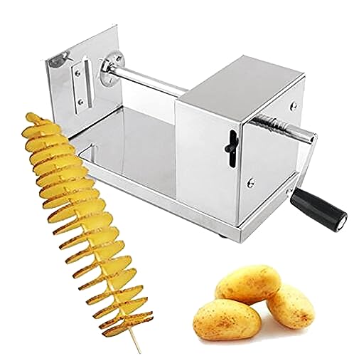 TechTongda Tornado Potato Spiral Cutter Manual Stainless Steel Twisted Potato Slicer Cutter French Fry for Potatoes Carrots Vegetables - Image 1