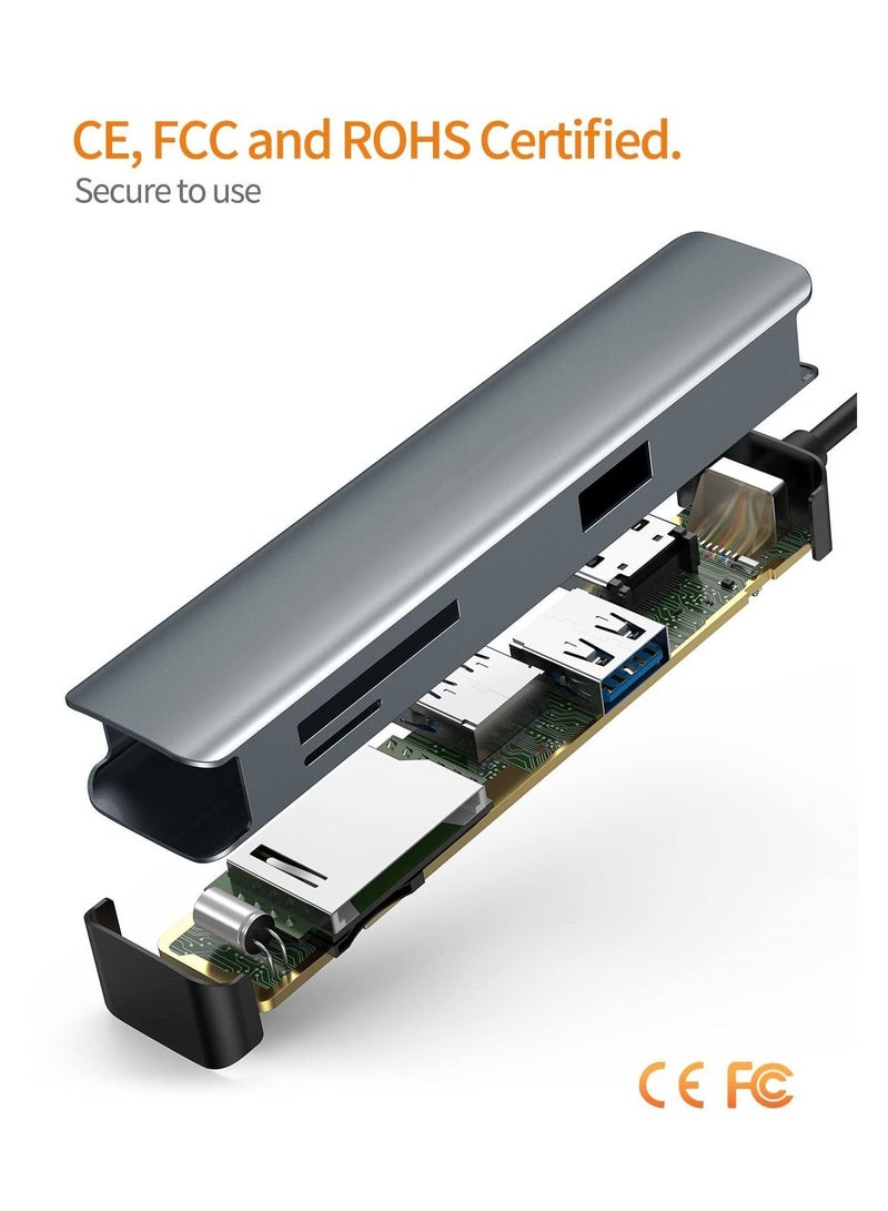 Captaintech SYOSI USB C Hub, 5-in-1 USB C Hub Multiport Adapter with 4K HDMI, 2 USB 3.0, SD/Micro SD Card Reader for MacBook Pro/Air, iPad Pro, Surface Pro, XPS, and More - Image 5